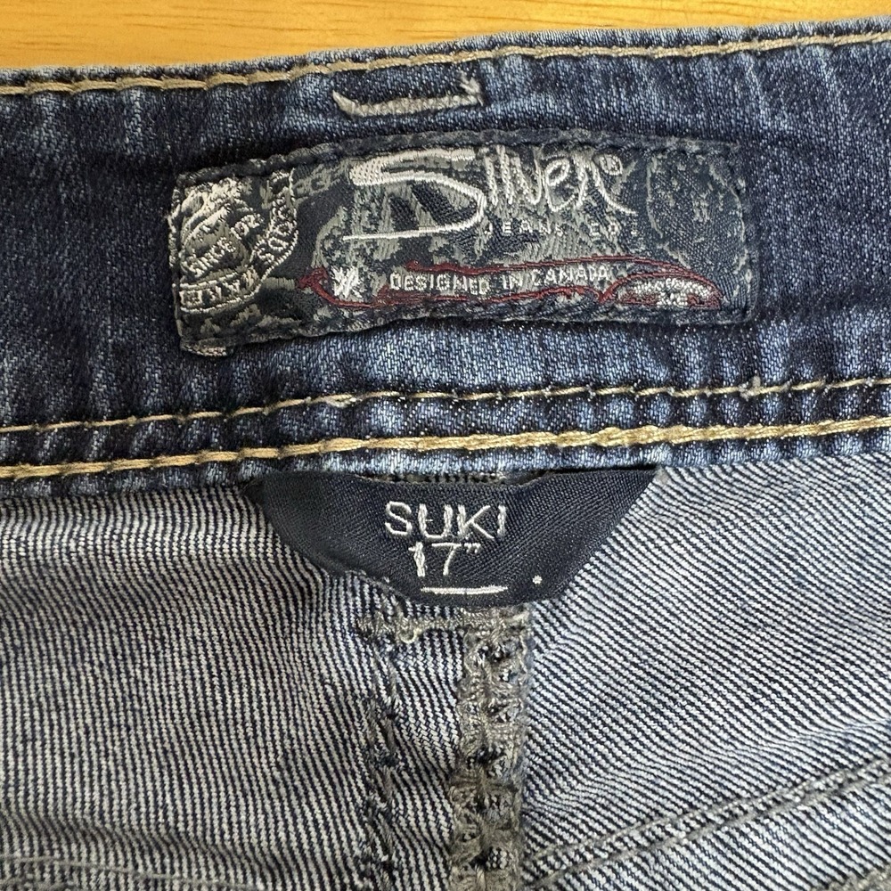 Silver Jeans Womens Size 34 x 31 Suki 17" Dark‎ Blue Bootcut - Picture 2 of 14